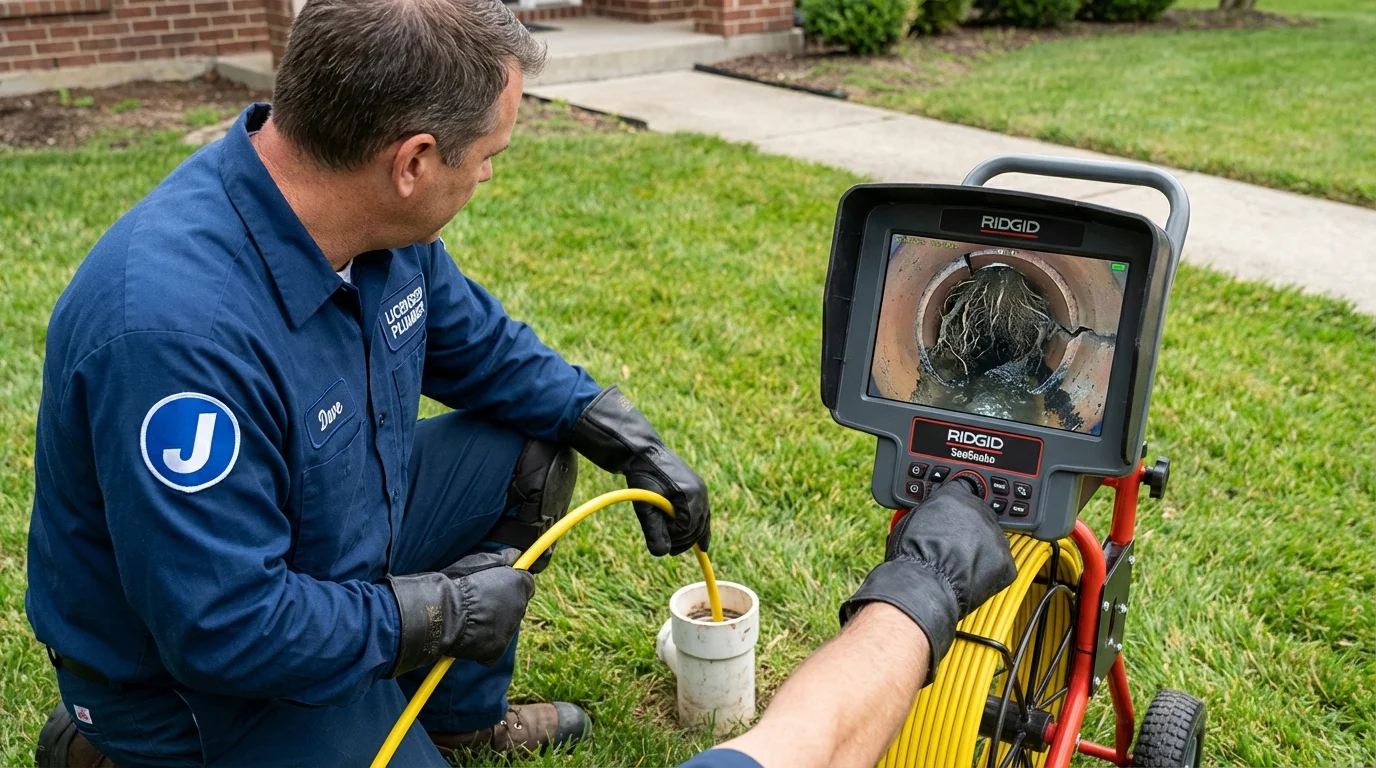 Sewer camera inspection being performed by Johns Plumbing LLC in Monee